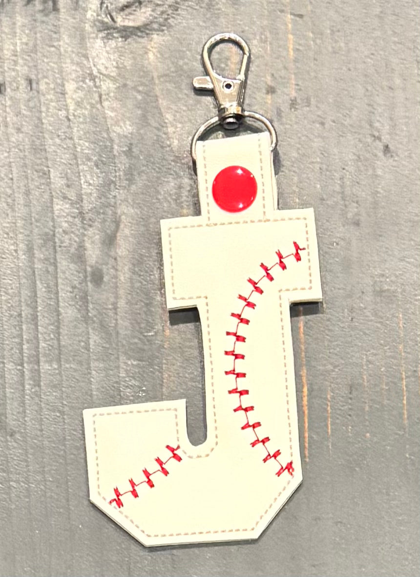 Monogram Baseball Key Fob